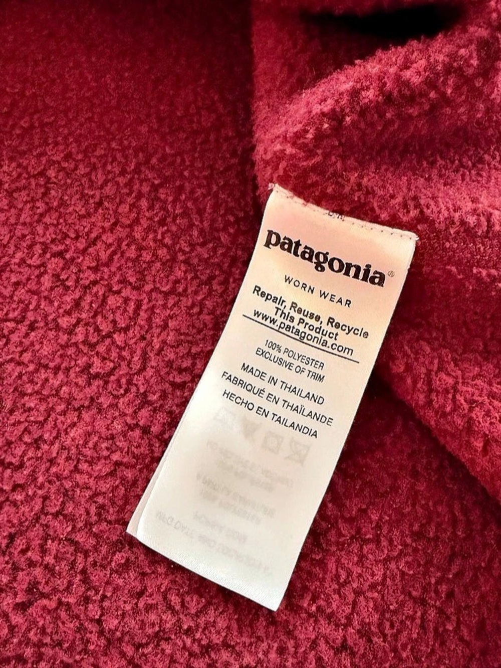 Patagonia Mens XL Better Sweater 1/4 Zip Fleece Pullover Jacket Red Heather Hike - Picture 7 of 7